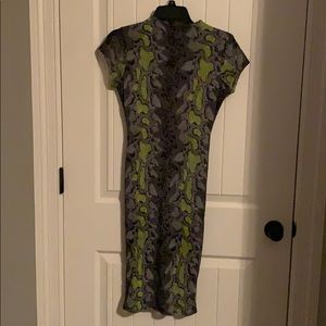 Snakeskin print midi dress
